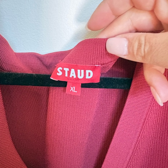 STAUD Deep Red Long Sleeve Dress - Picture 3 of 3